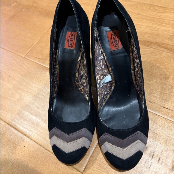 Missoni for Target Shoes - Missoni Target suede block heel pump shoe black sz 7.5
